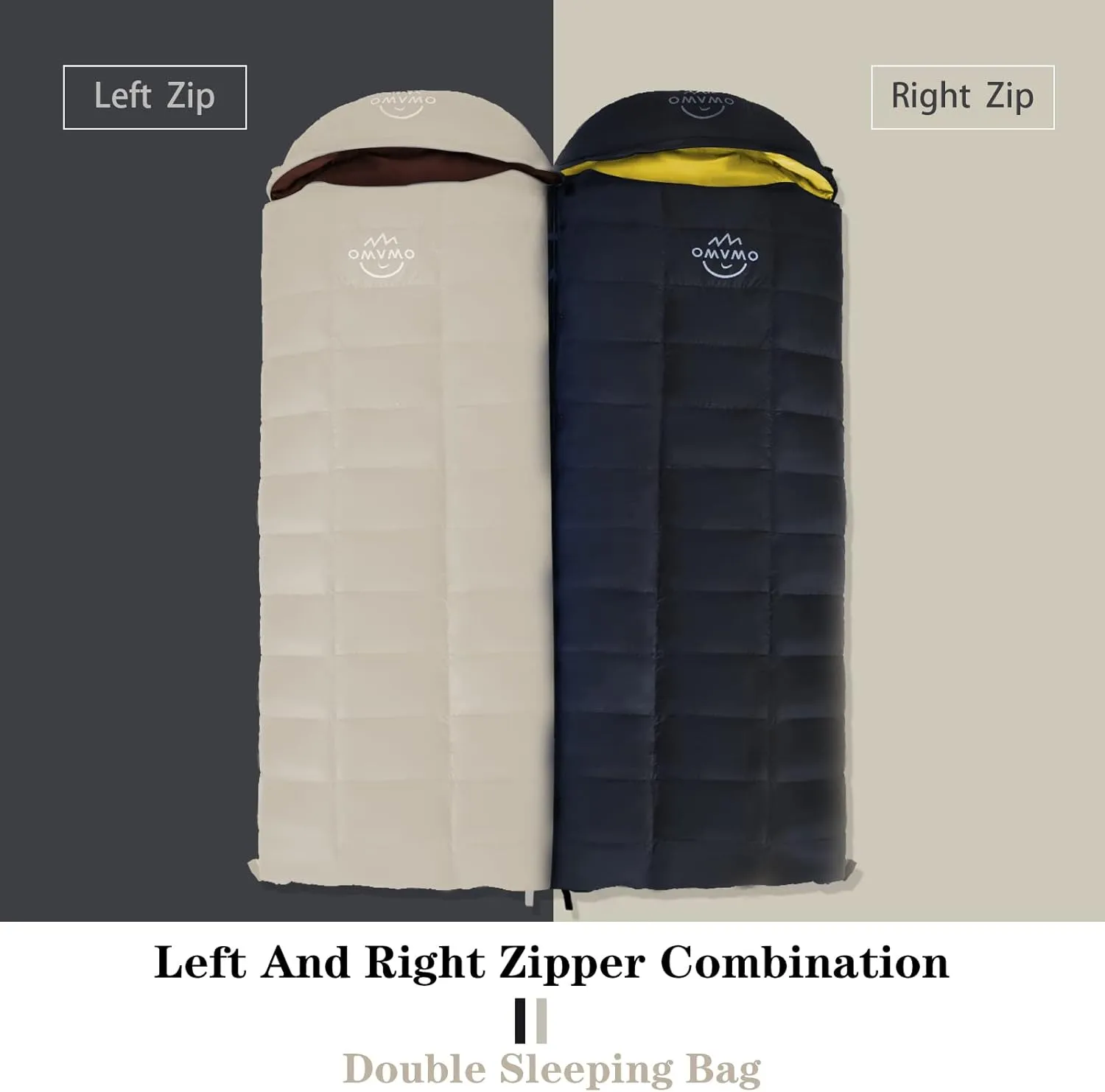 0 20 Degrees F Down Sleeping Bag for Adults,4 Season Cold Weather Rectangle Wearable Down Sleeping Bag for Camping Hiking,Can be Used as Blanket Quilt or Cloak,with Mesh Sack Buckle Strap