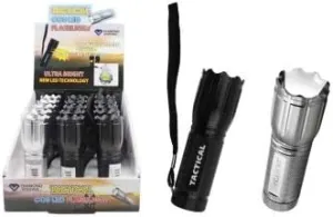 08-2107 Tactical COB LED Flashlight 200 Lumens in Assorted Colors (2 Flashlights)