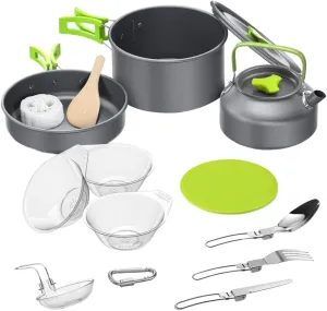 1 Set Camping Cookware Kit Portable Stove Utensils for Outdoor Cooking Hiking Hunting