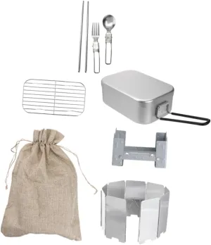 1 Set Outdoor with Steaming Rack Folding Handle Stove for Camping Backpacking and Picnics Lightweight Cookware for Outdoor Adventures