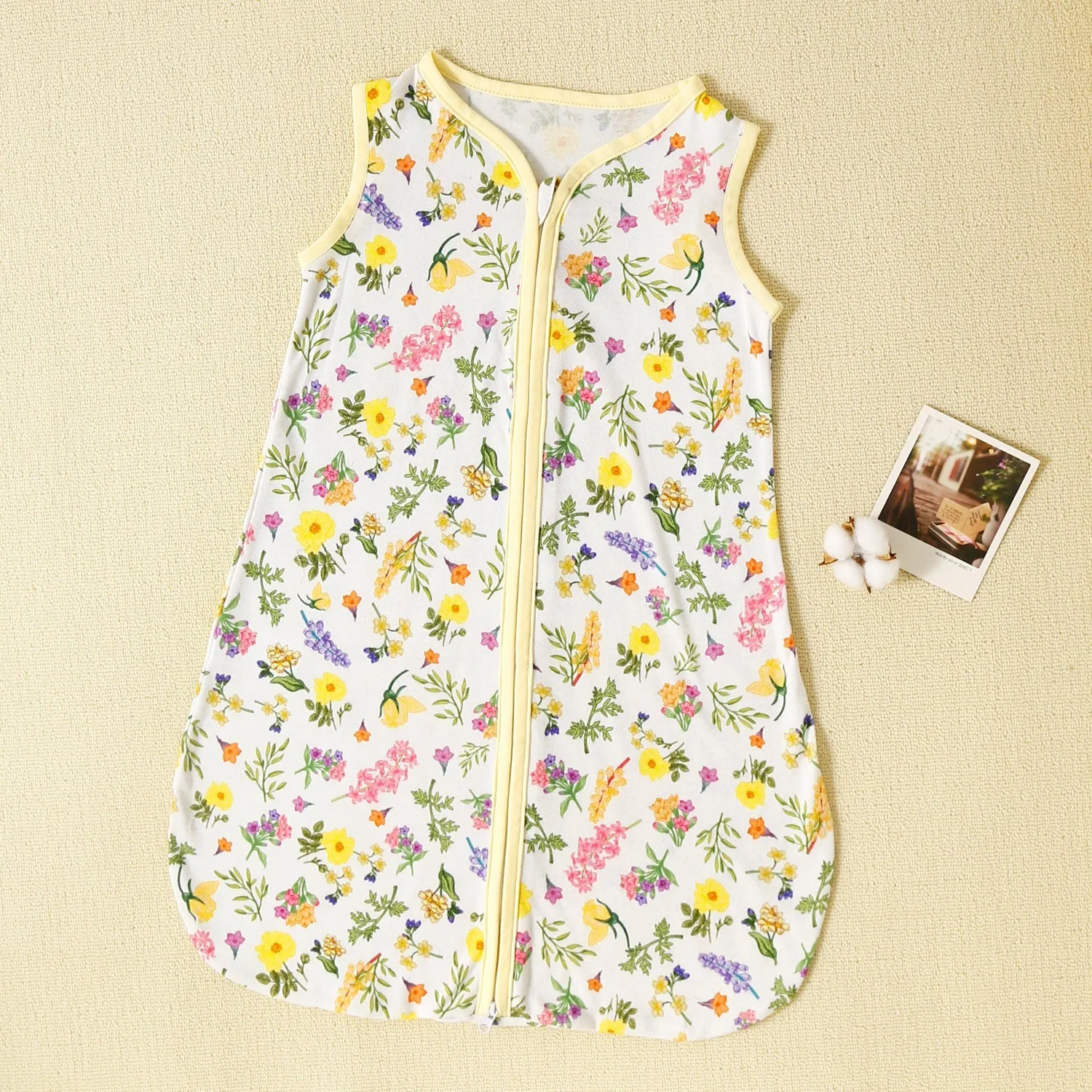 100% Cotton Floral Print Zip Up Sleeveless Baby Sleeping Bags / Pillow / Swaddling Blanket