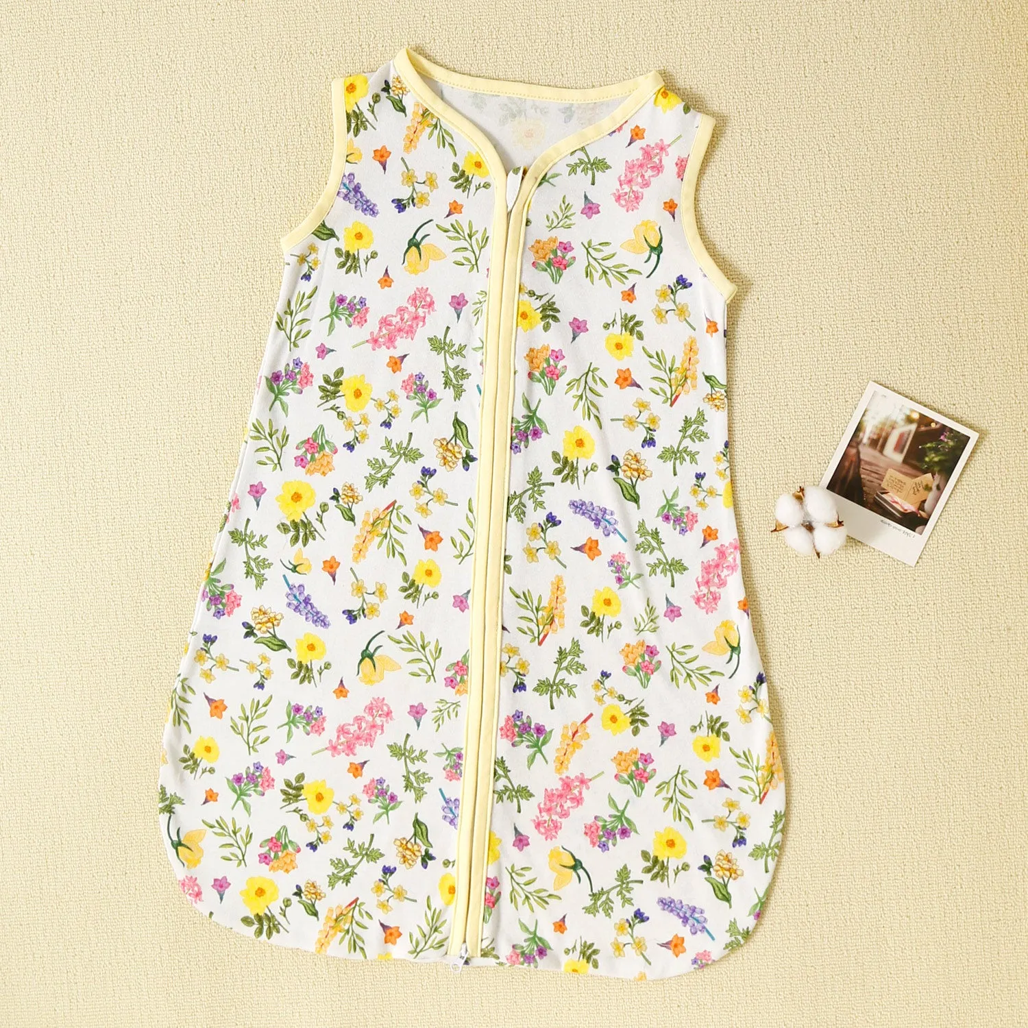 100% Cotton Floral Print Zip Up Sleeveless Baby Sleeping Bags / Pillow / Swaddling Blanket