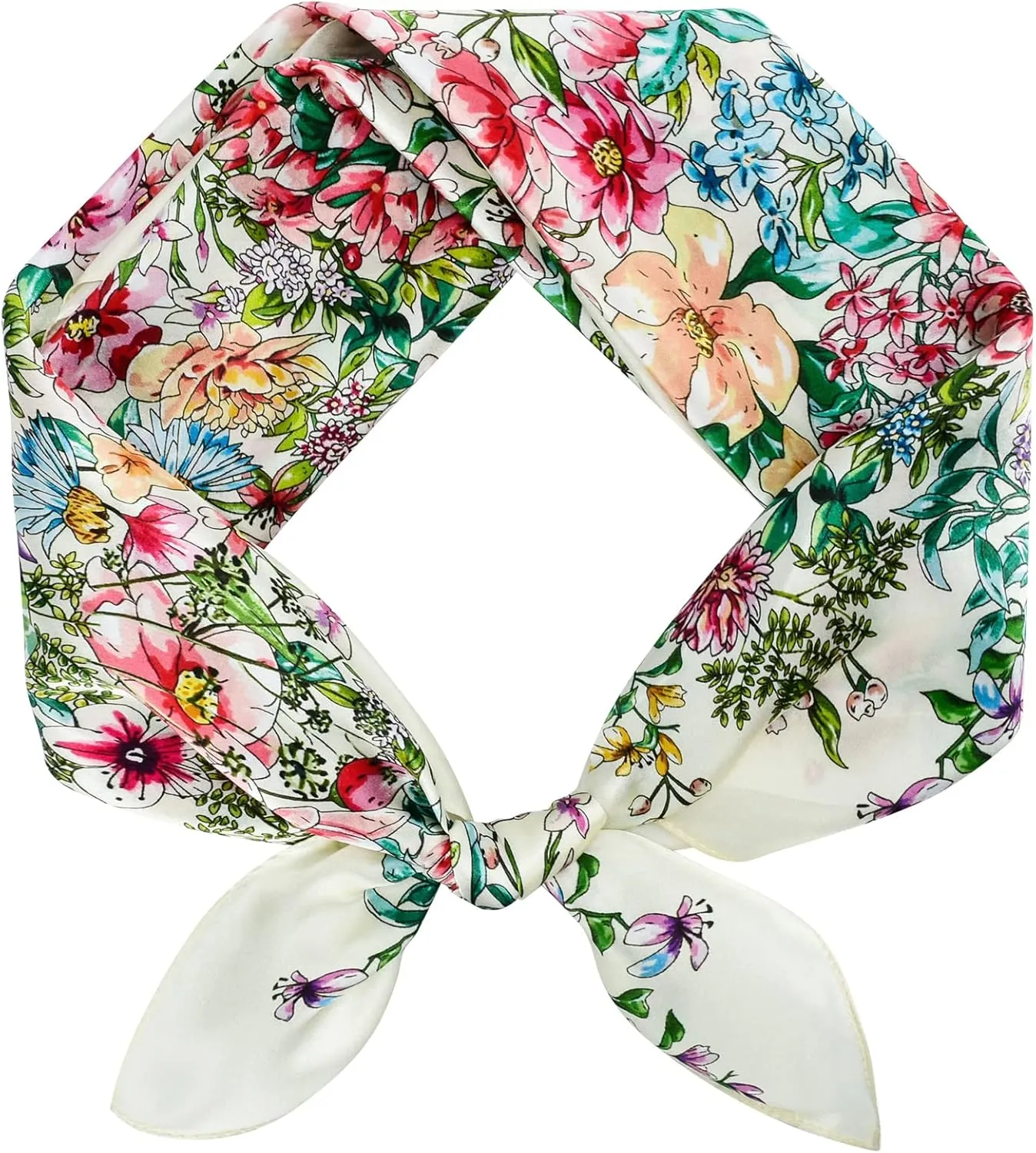 100% Silk Head Scarf for Women - 27" Hair Scarves Satin Head Scarf Bandanas Square Silk Hair Night Sleeping with Gift Packed