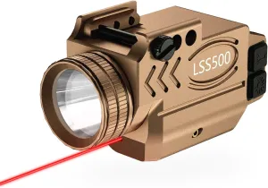 1000 Lumens Pistol Light Red Laser Combo, Aluminum Tactical Weapon Light with Momentary and Strobe Mode, Magnetic USB Rechargeable and Ambidextrous Button, Fits for Compact Rail Mount