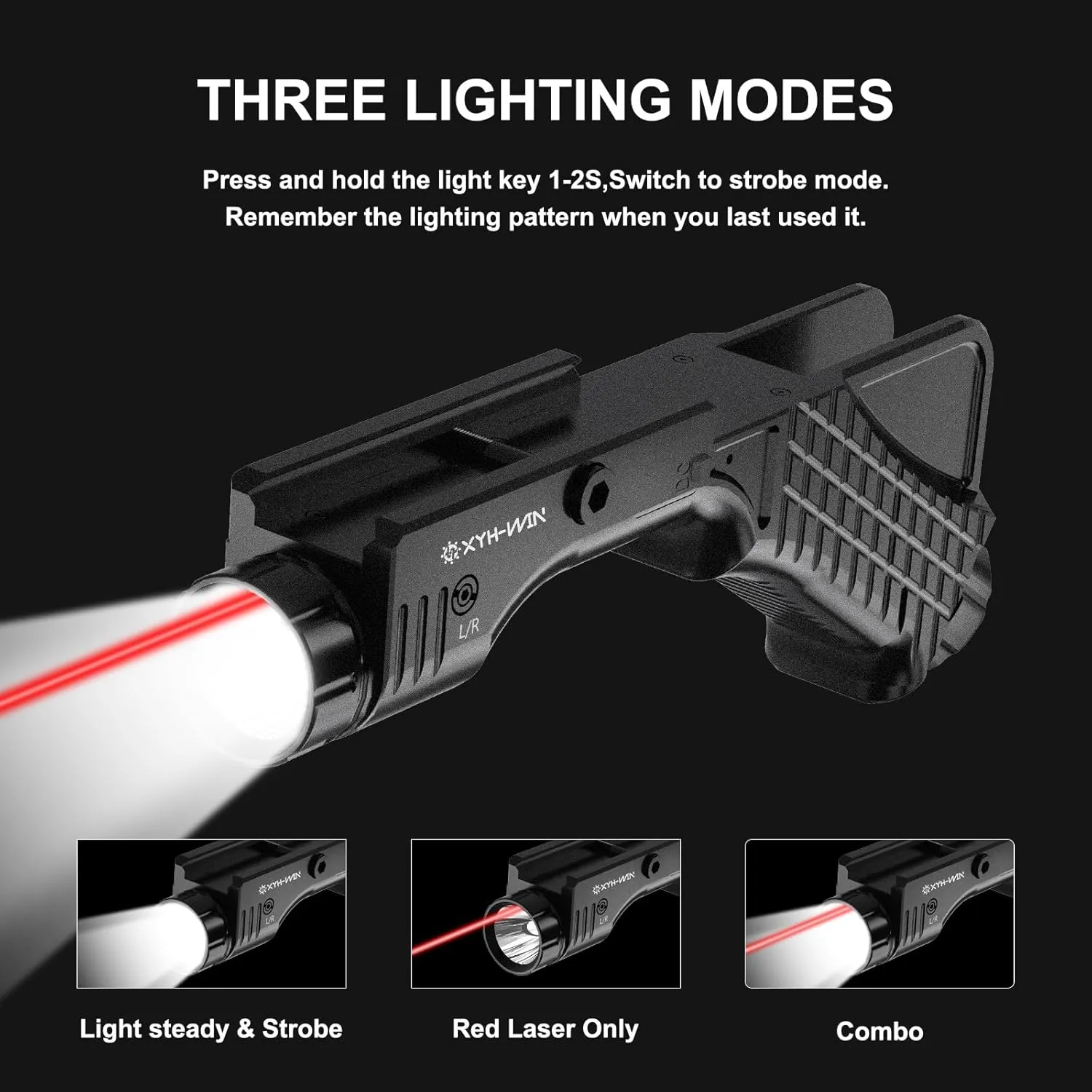 1000 Lumens Tactical Laser Light Combo for Rifle (2025 New) Compatible with M-Lok and Picatinny Rail, Aluminum Rifle Flashlight Red Laser Combo with Strobe Function, 2000Mah UBS-TypeC Rechargeable