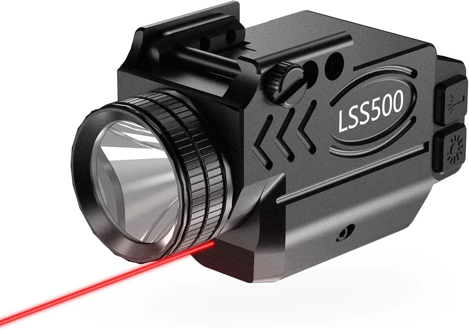 1000 Lumens Weapon Laser Light Combo, Aluminum Tactical LED Flashlight and Red Laser with Momentary and Strobe Function, Magnetic USB Rechargeable, Fits for Full and Compact Rail Mounted
