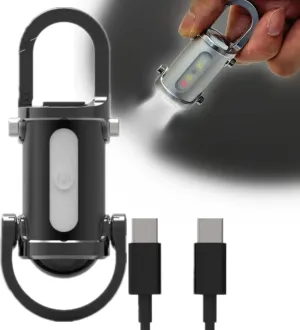 1200LM Super Bright Mini Keychain Flashlight Waterproof, Mini Flashlights, Versatile 6 Modes EDC Flashlight, Rechargeable Keychain Flashlights, Versatile 7 Modes for Walking, Searching and Hiking (B)