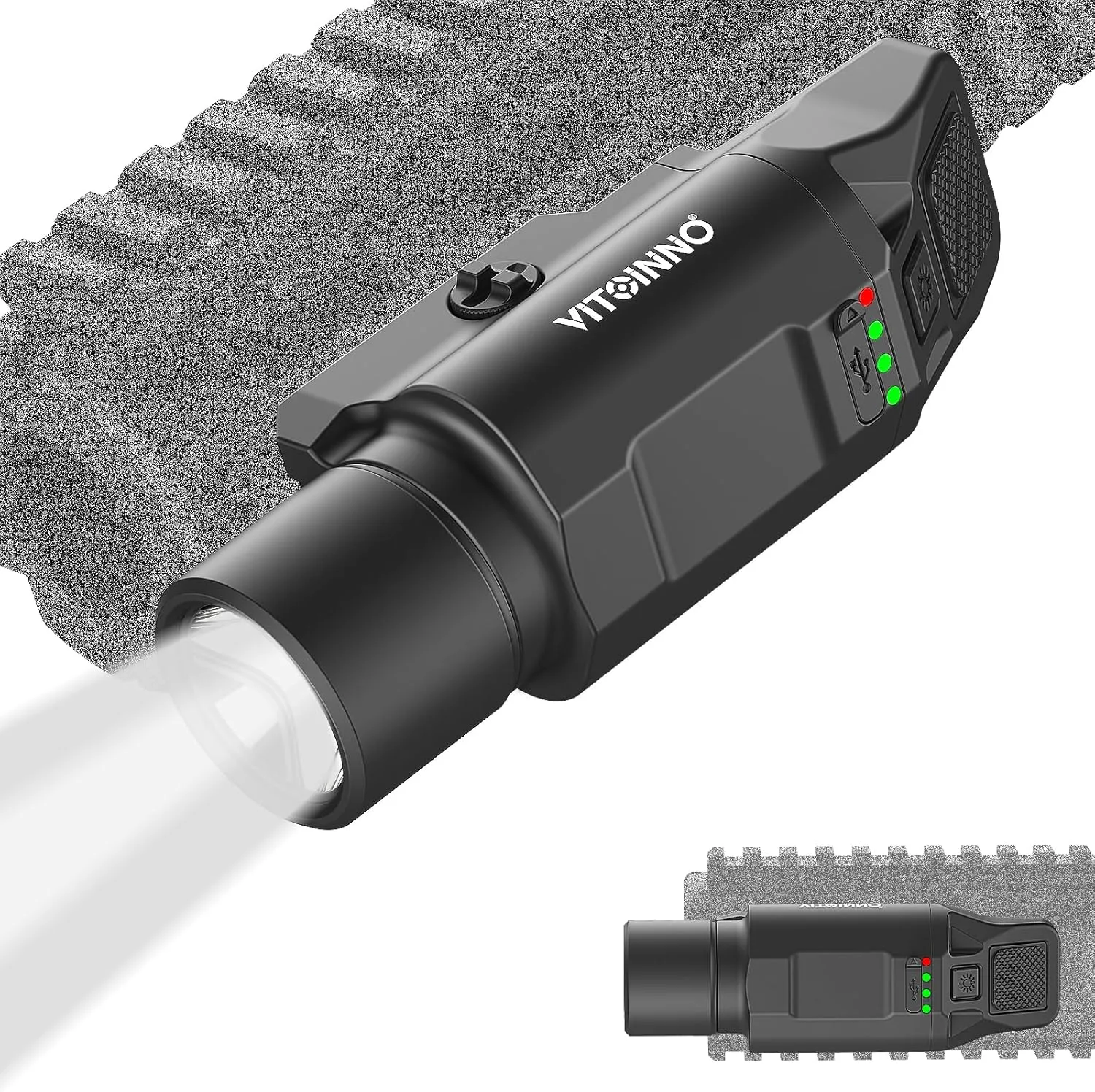 1500 Lumen Tactical Flashlight is Compatiable with Picatinny Rail for Rifle, Weapon Light with Strobe & Momentary, 3 Adjustable Brightness Levels (High/Medium/Low)