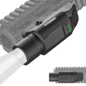 1500 Lumen Tactical Flashlight is Compatiable with Picatinny Rail for Rifle, Weapon Light with Strobe & Momentary, 3 Adjustable Brightness Levels (High/Medium/Low)