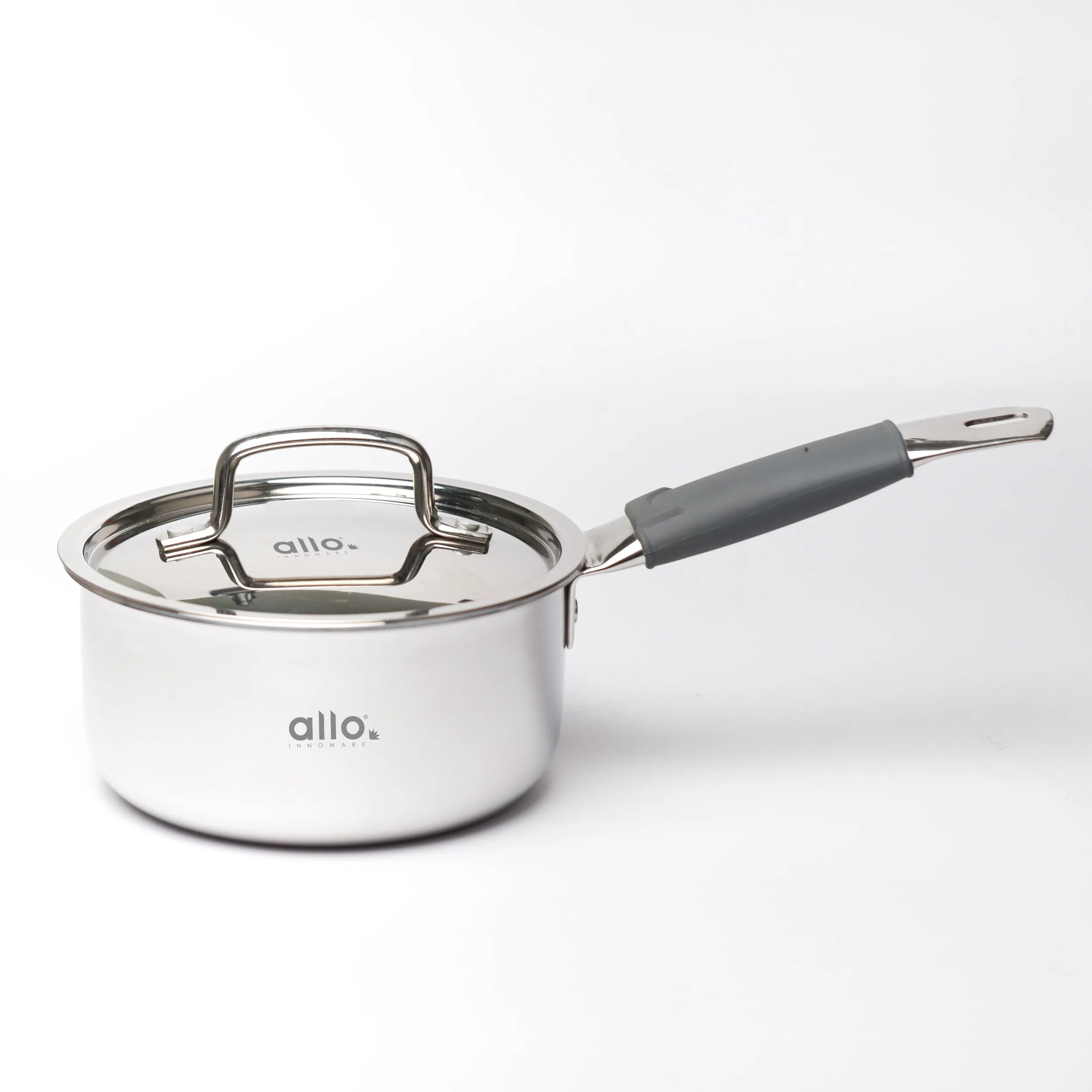 1.5L Allo CookSafe TriPly Sauce pan | Stainless Steel | With Stainless Steel Lid | Induction Friendly | Naturally Non-stick | 16cm