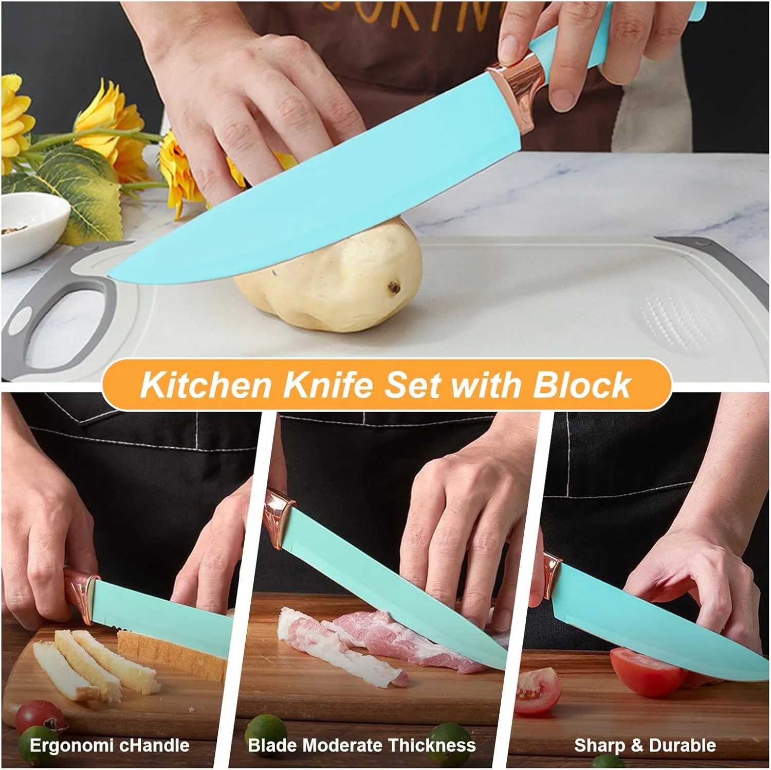 19 Pieces Kitchen Utensils Set Silicone Cooking Utensils Kit Spatula Heat Resistant Wooden Spoon Gadgets for Non-stick Pans Most Intimate Kitchen Companion Best Gift (White)