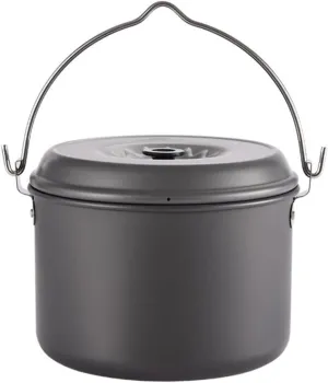 1Pc Portable Camping Pot for People Non Stick Outdoor Cooking Pot with Folding Handle for Backpacking Hiking Picnics and Camping Activities Easy to Clean Cookware