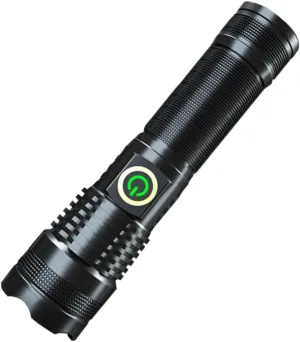 1pc Powerful Rechargeable Outdoor Flashlight Zoomable Water-Resistant Lightweight Design for Camping Hiking Emergency Lighting Compact Portable Brightness