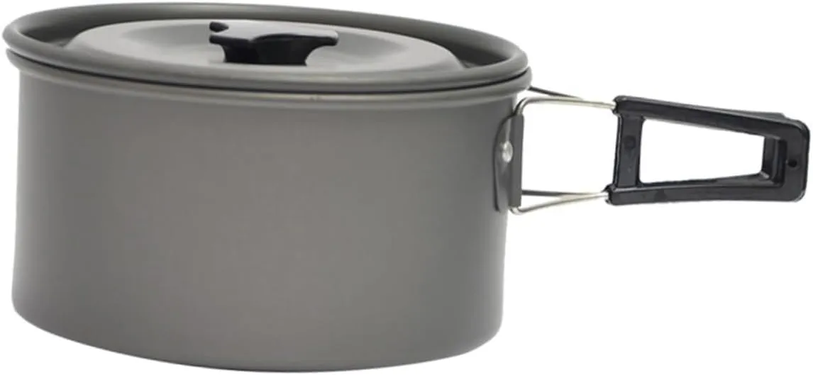 1set Camping Cookware Portable Non-Stick Cooking Pot for Outdoor Activities Lightweight Easy to Clean Hiking Cookware for Quick Cooking for Camping and Picnics