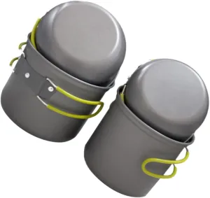 1Set Camping Cookware Portable Outdoor Cooking Pot with Non Stick Design Lightweight for People for Hiking Picnics and Backpacking Trips
