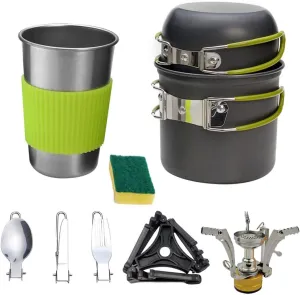 1Set Portable Cooking Pot Person Alloy Camping Cookware for Outdoor Activities Lightweight Design for Picnics Hiking
