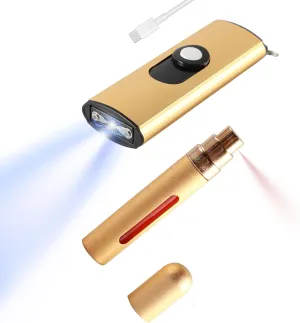 2 in 1 MagiUSA Ultra-Portable Stun Gun Flashlight & Lipstick Pepper Spray for Women-Compact Self Defense Tazer Keychain Design Non-Lethal Personal Protection Safe & Powerful Defense Tool Rechargeable