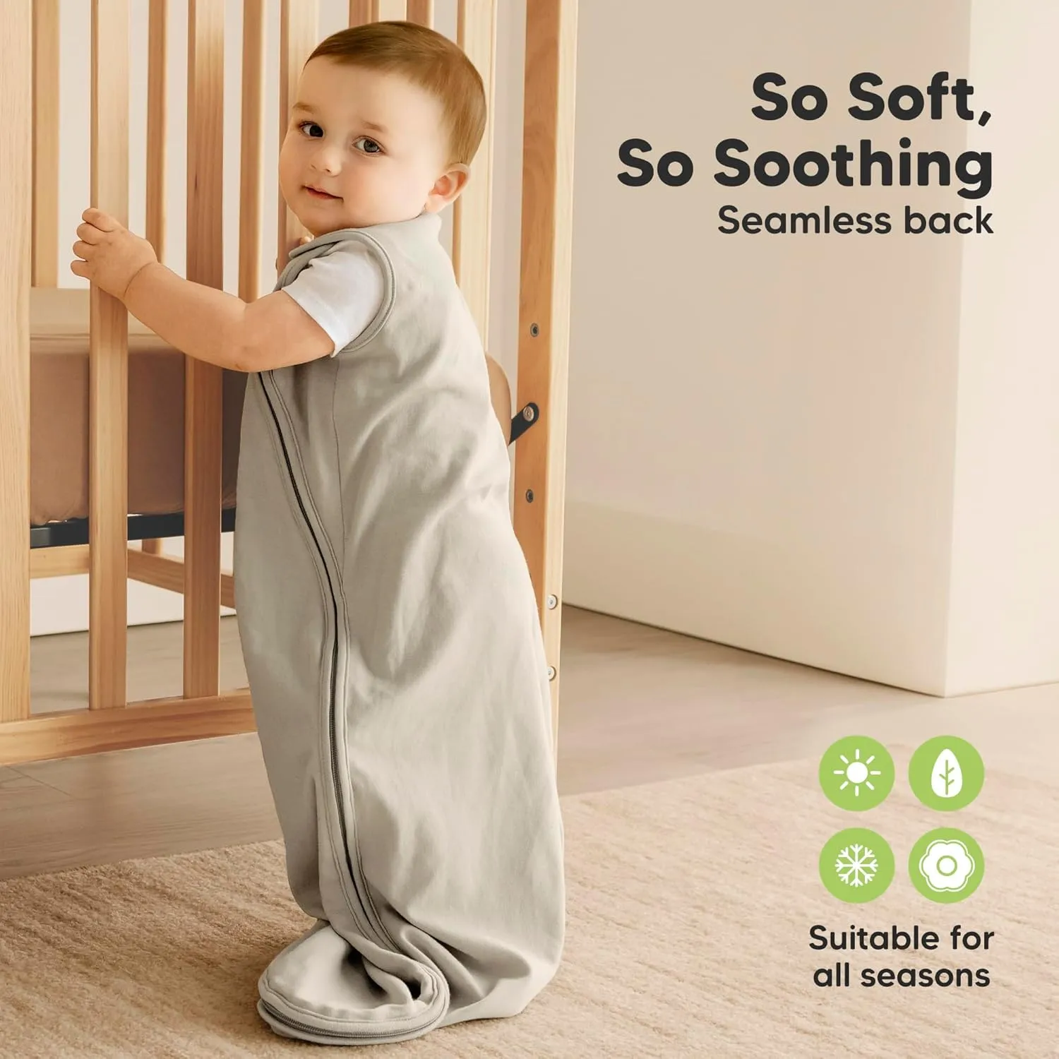 2-Pack Organic Baby Sleep Sacks, 100% Cotton - Soft & Breathable 0.5TOG Baby Wearable Blanket, Toddler Sleeping Sack 0-6 months, Easy to Wear Transitional Swaddles for Newborns, Infants (Nordic, S)