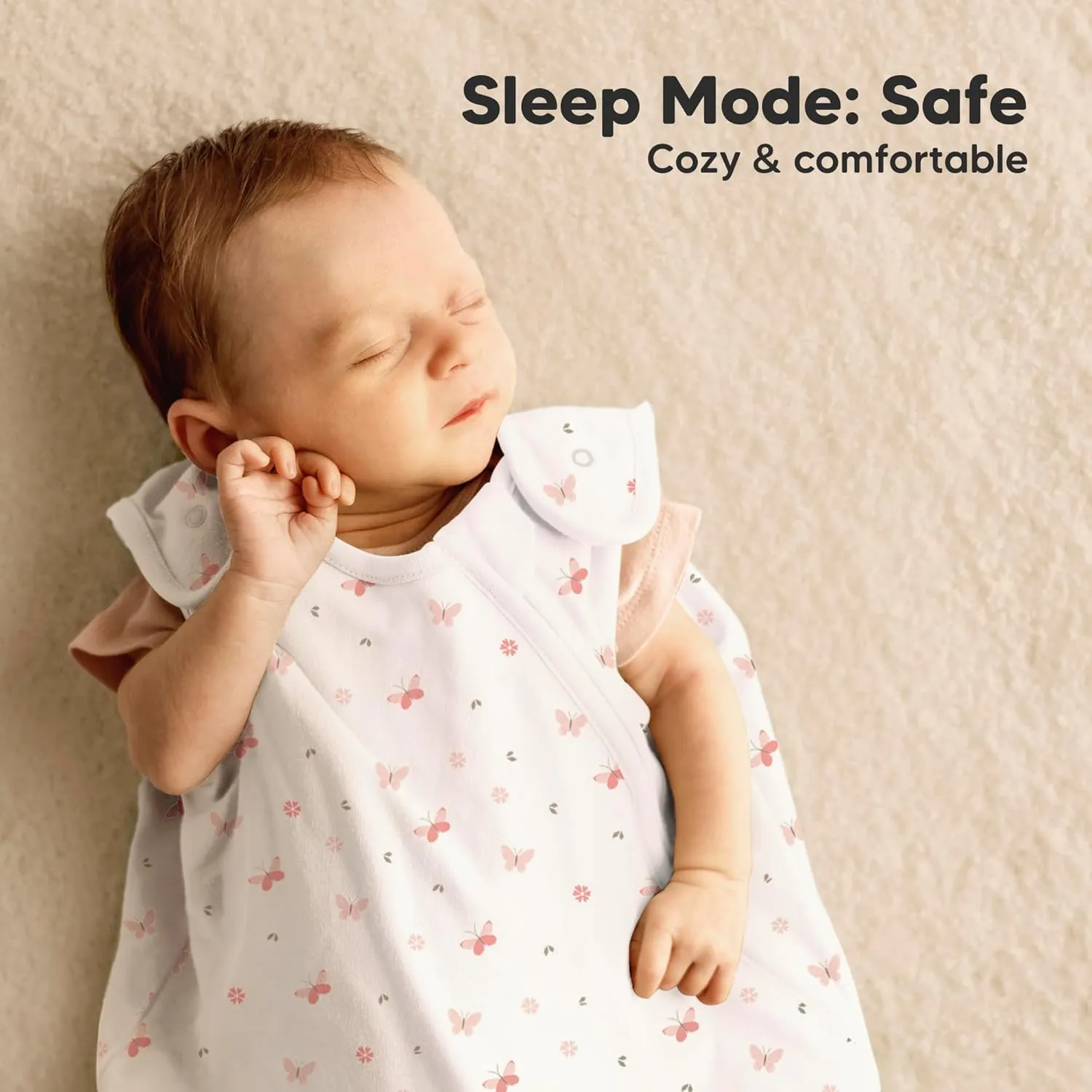 2-Pack Organic Baby Sleep Sacks, 100% Cotton - Soft & Breathable 0.5TOG Baby Wearable Blanket, Toddler Sleeping Sack 18-24 months, Easy to Wear Transitional Swaddles for Newborns (Butterflies, L)