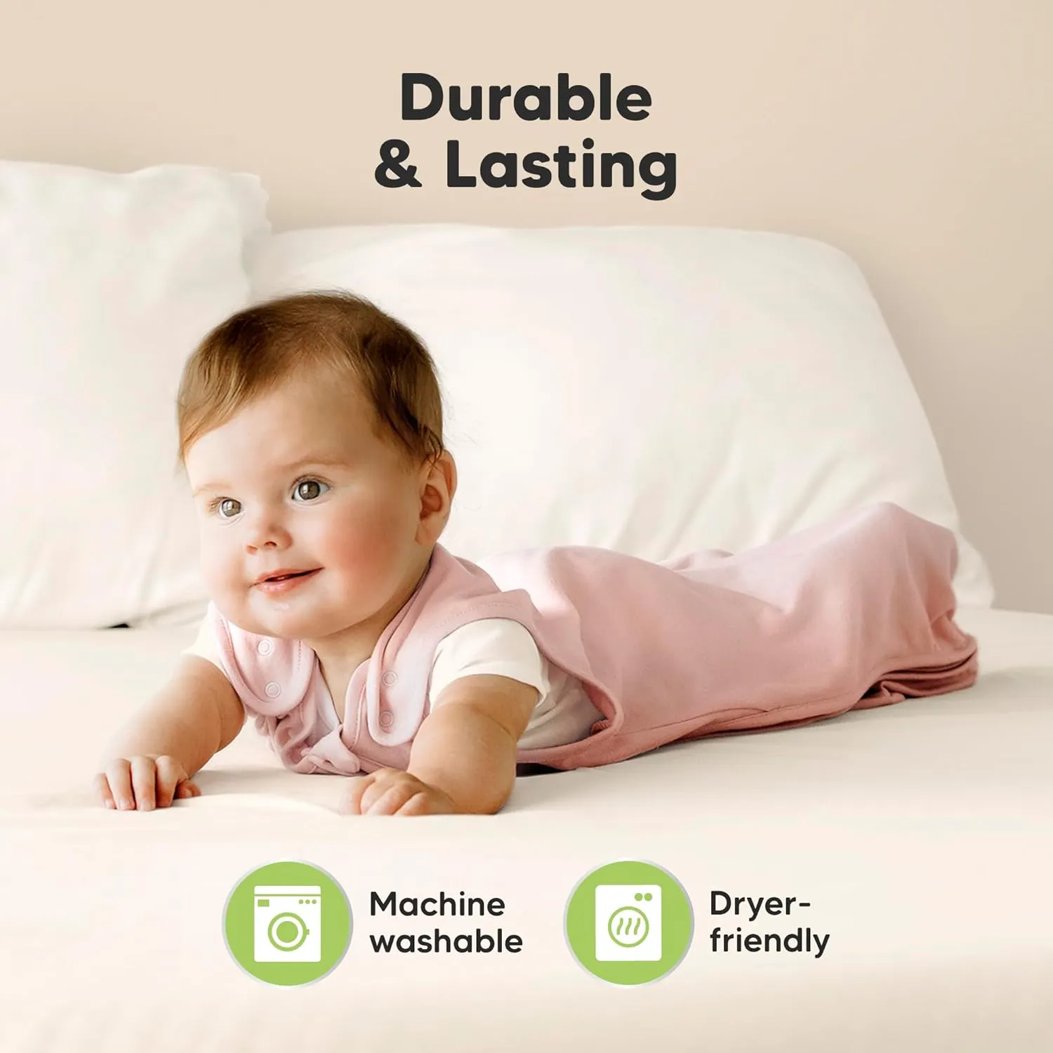 2-Pack Organic Baby Sleep Sacks, 100% Cotton - Soft & Breathable 0.5TOG Baby Wearable Blanket, Toddler Sleeping Sack 18-24 months, Easy to Wear Transitional Swaddles for Newborns (Butterflies, L)