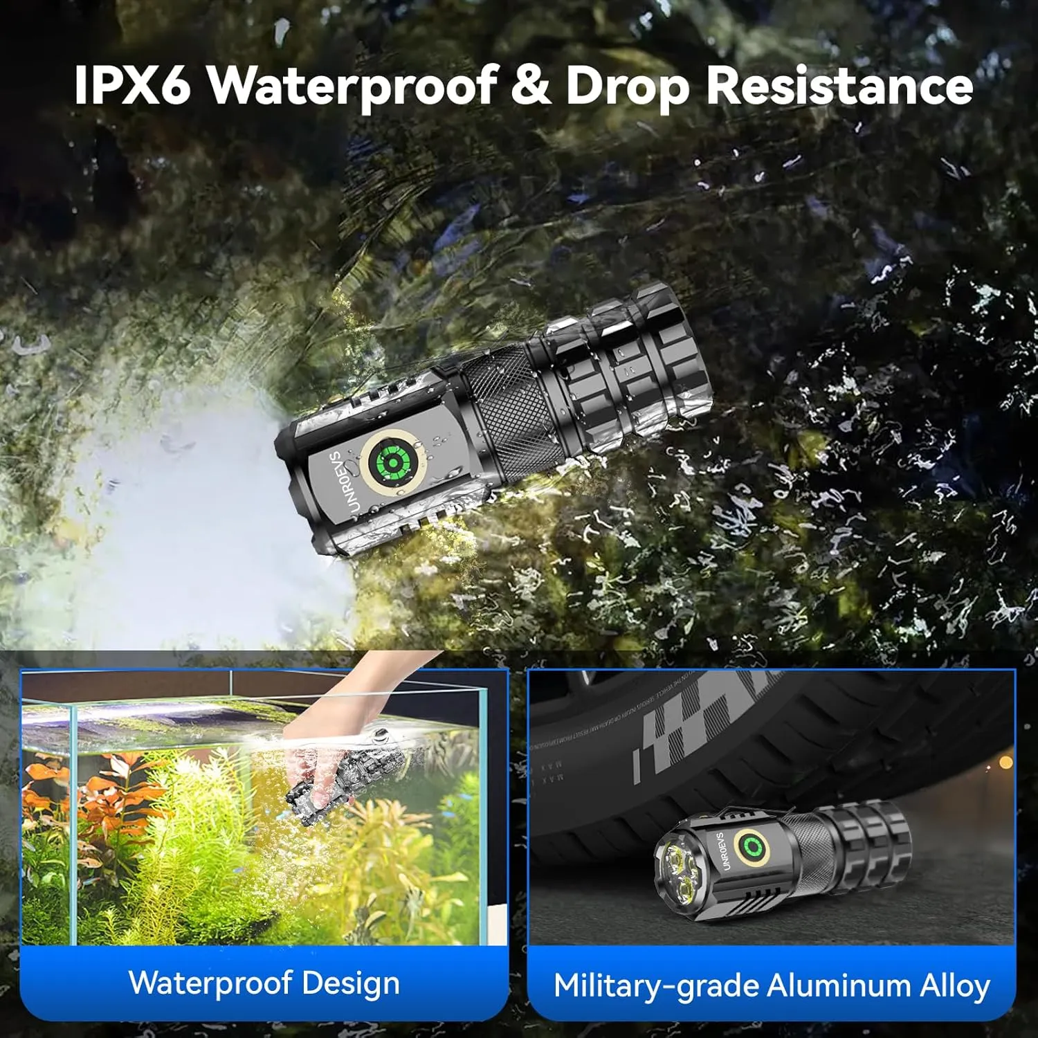 2-Pack XC06 Mini Flashlight Rechargeable,Pocket Flashlight with Magnet,Super Bright Small Compact Flashlight,5 Modes EDC Flashlight for Camping,Emergency.