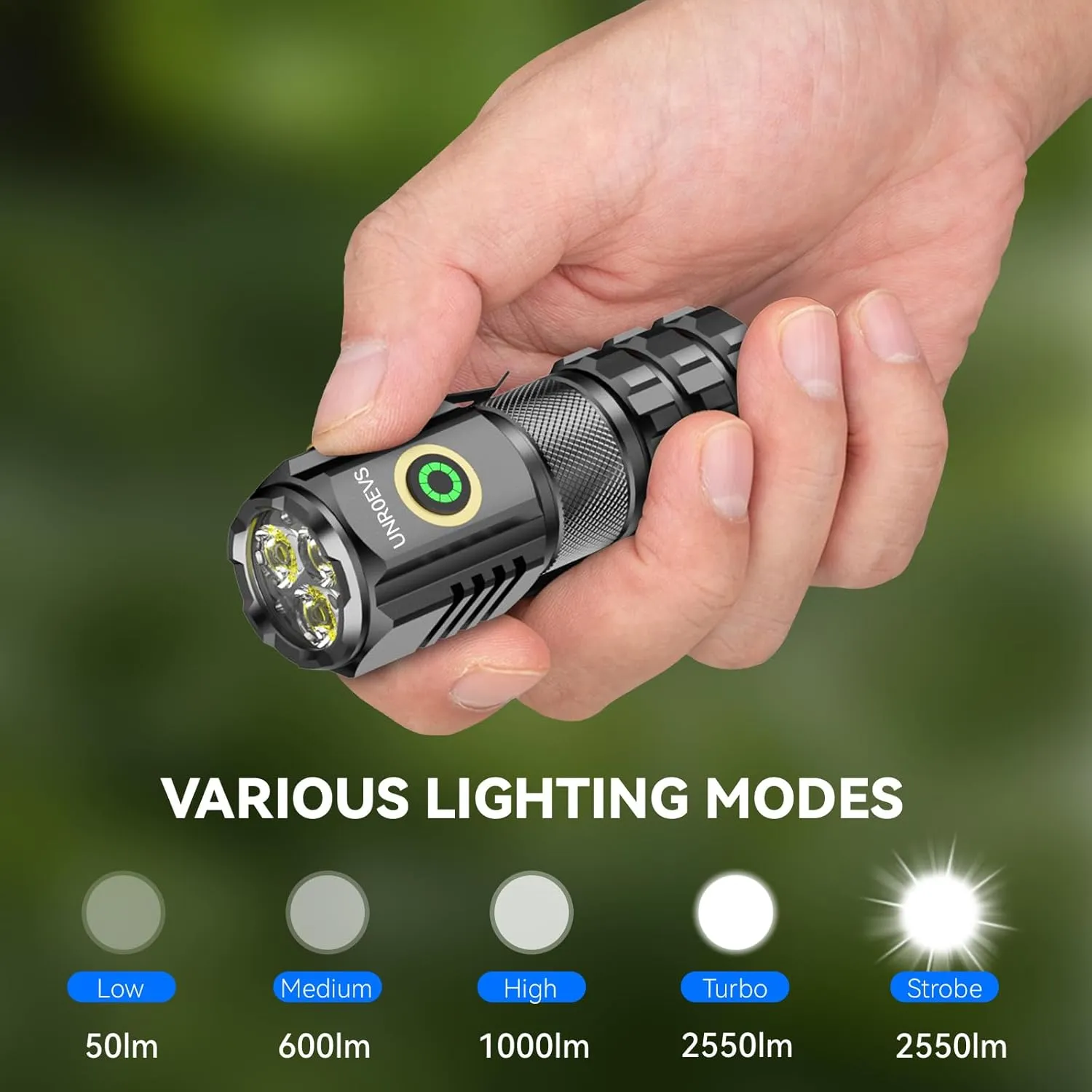 2-Pack XC06 Mini Flashlight Rechargeable,Pocket Flashlight with Magnet,Super Bright Small Compact Flashlight,5 Modes EDC Flashlight for Camping,Emergency.