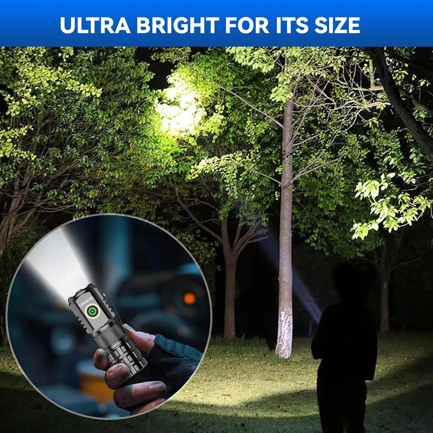 2-Pack XC06 Mini Flashlight Rechargeable,Pocket Flashlight with Magnet,Super Bright Small Compact Flashlight,5 Modes EDC Flashlight for Camping,Emergency.