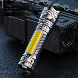 2 Pcs LED Flashlight with 3 Lighting Modes Handheld Emergency Flashlights IPX6 Water-Proof USB Rechargeable Zoomable FlashLights for Camping Hiking, Silver, CJia240712529