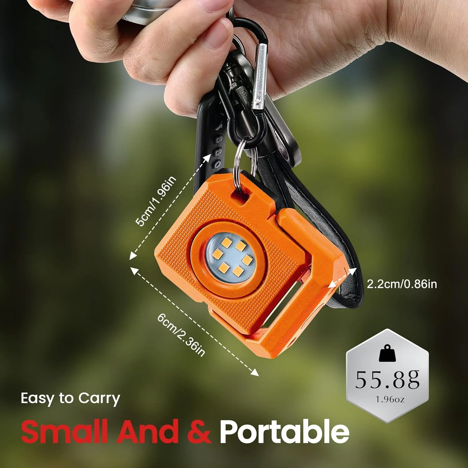 2 Pcs Mini Keychain Flashlight Rechargeable 500 Lumens LED Magnetic Flashlight with Rotatable Bracket 4 Light Modes Pocket Lights Outdoor Emergency Work Light for Camping, Black & Orange