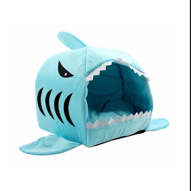 2 Size Pet Products Warm Soft Dog House Pet Sleeping Bag Shark Dog Kennel Cat Bed Cat House
