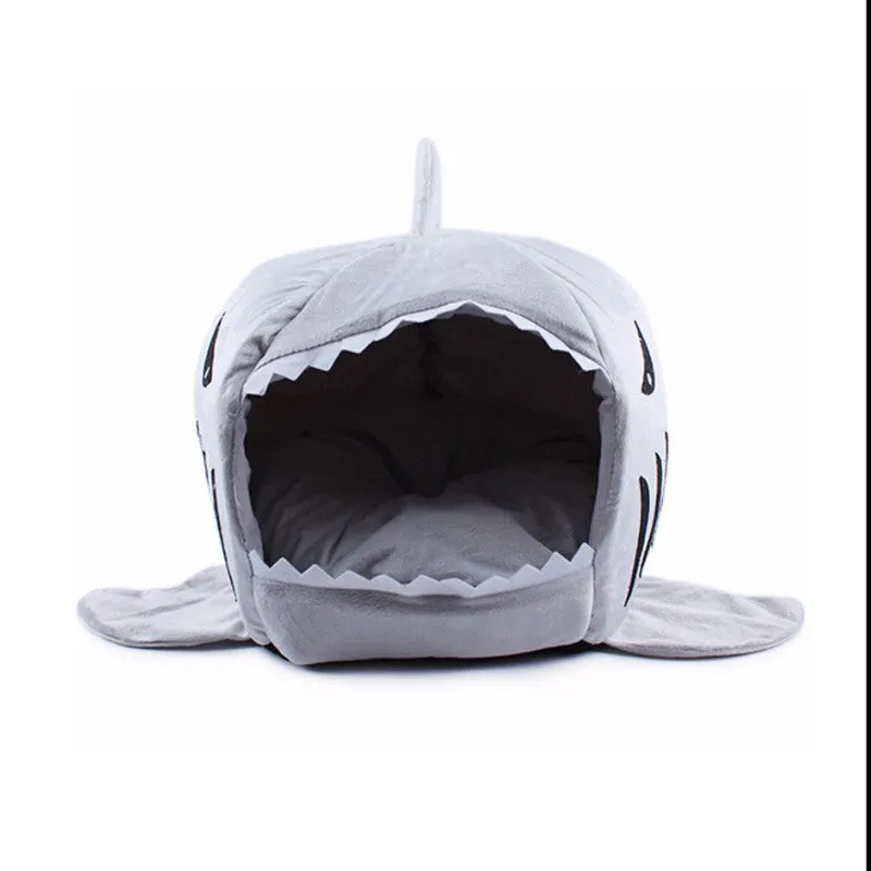 2 Size Pet Products Warm Soft Dog House Pet Sleeping Bag Shark Dog Kennel Cat Bed Cat House