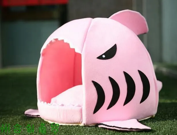 2 Size Pet Products Warm Soft Dog House Pet Sleeping Bag Shark Dog Kennel Cat Bed Cat House