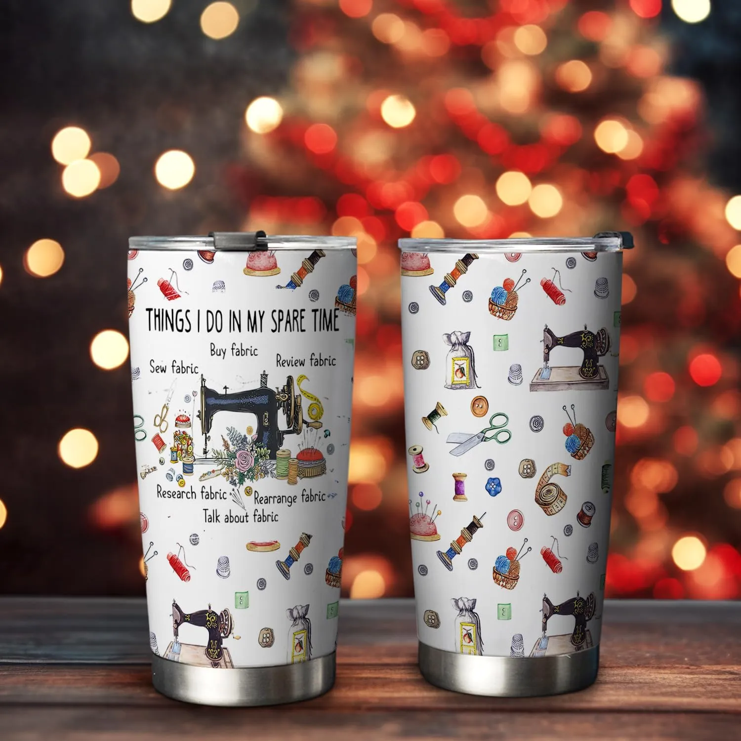 20oz Quilting, Sewing Tumbler, Gifts for Quilter, Sewer, Quilting, Sewing Hobby, Coffee Thermos for Women, Stainless Steel Double Wall Vacuum Insulated Coffee Mug, Travel Cup with Lid