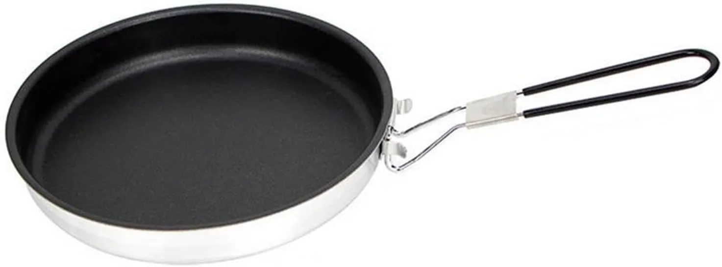 24cm Non Stick Frying Pans Aluminum Alloy Skillet with Foldable Handle Camping Cookware for Outdoor Cooking