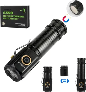2550 Lumen 2-in-1 Small Flashlight,Led Rechargeable Flashlights High Lumens USB C Charge,Small Powerful Flashlights with 5 Modes, Magnetic Flashlight for Camping, Hiking, Emergency