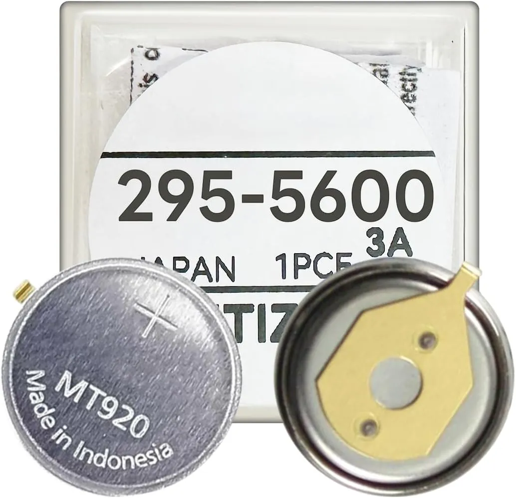 295-5600 Battery, High Capacity MT920 Rechargeable Battery for Citizen Watch Capacitor 295-56, fit Eco Drive C650 E810 E811 7821 B620 295-5600 Rechargeable Batteries Capacitor