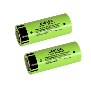 2pcs 26650 5000mAh 3.7V 26650 Llithium ion Battery Flat Top For Flashlight Headlamp