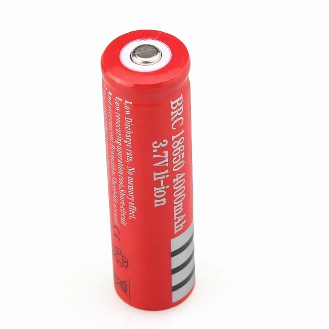 2pcs 3.7V 4000mah Boruit 18650 Rechargeable Battery For Flashlight Headlamp
