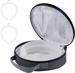 2Pcs. Neck Cooler Ice Ring with Insulated Bag. Wearable Head Shoulder Cooling Tube for Hot Weather in Summer, Gel Ice Collar for Outdoor Workers, Sports. Reusable Cool Wraps. (White*2)