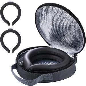 2Pcs.Neck Cooler Ice Ring with Insulated Bag. Wearable Body Cooling Tube for Hot Weather, Gel Ice Collar for in/Outdoor Workers, Sports. Reusable Cool Wraps, (Black*2)