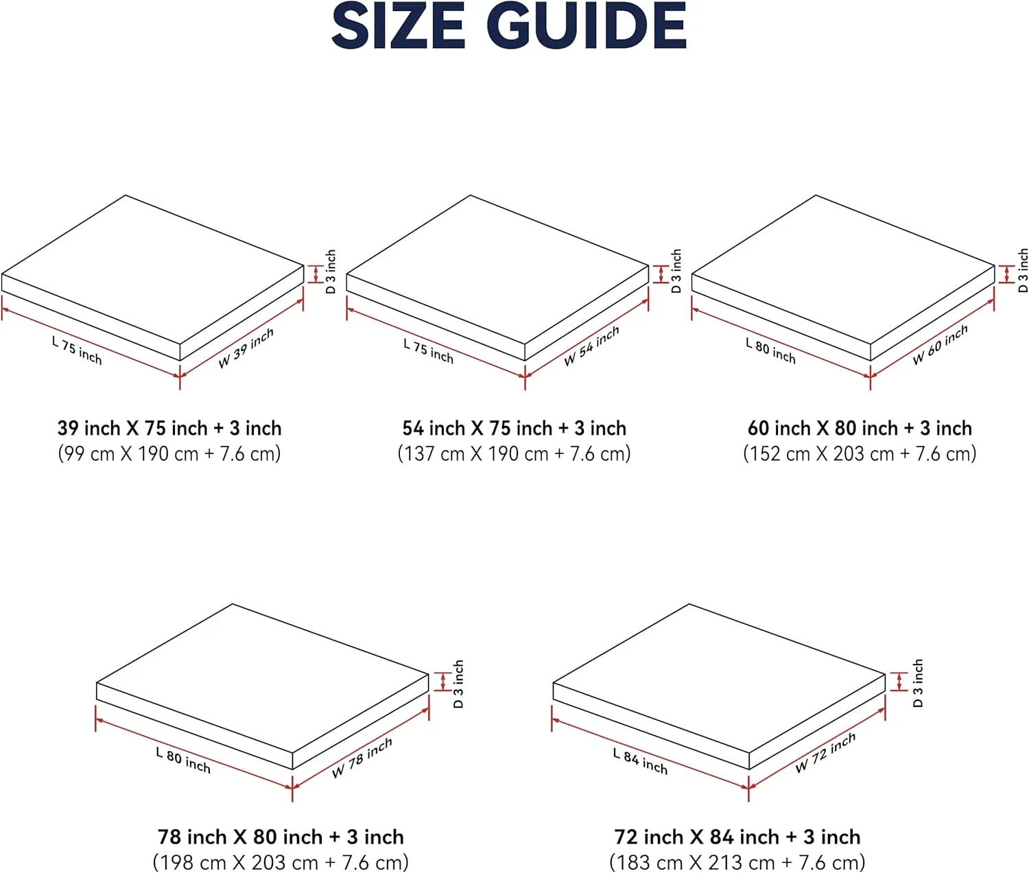 3 Inch White Goose Feather Mattress Topper,Queen Feather Bed Topper,Mattress Cover with Straps,Ultra Soft Pillowtop,100% Organic Cotton Fabric(60”x80”)