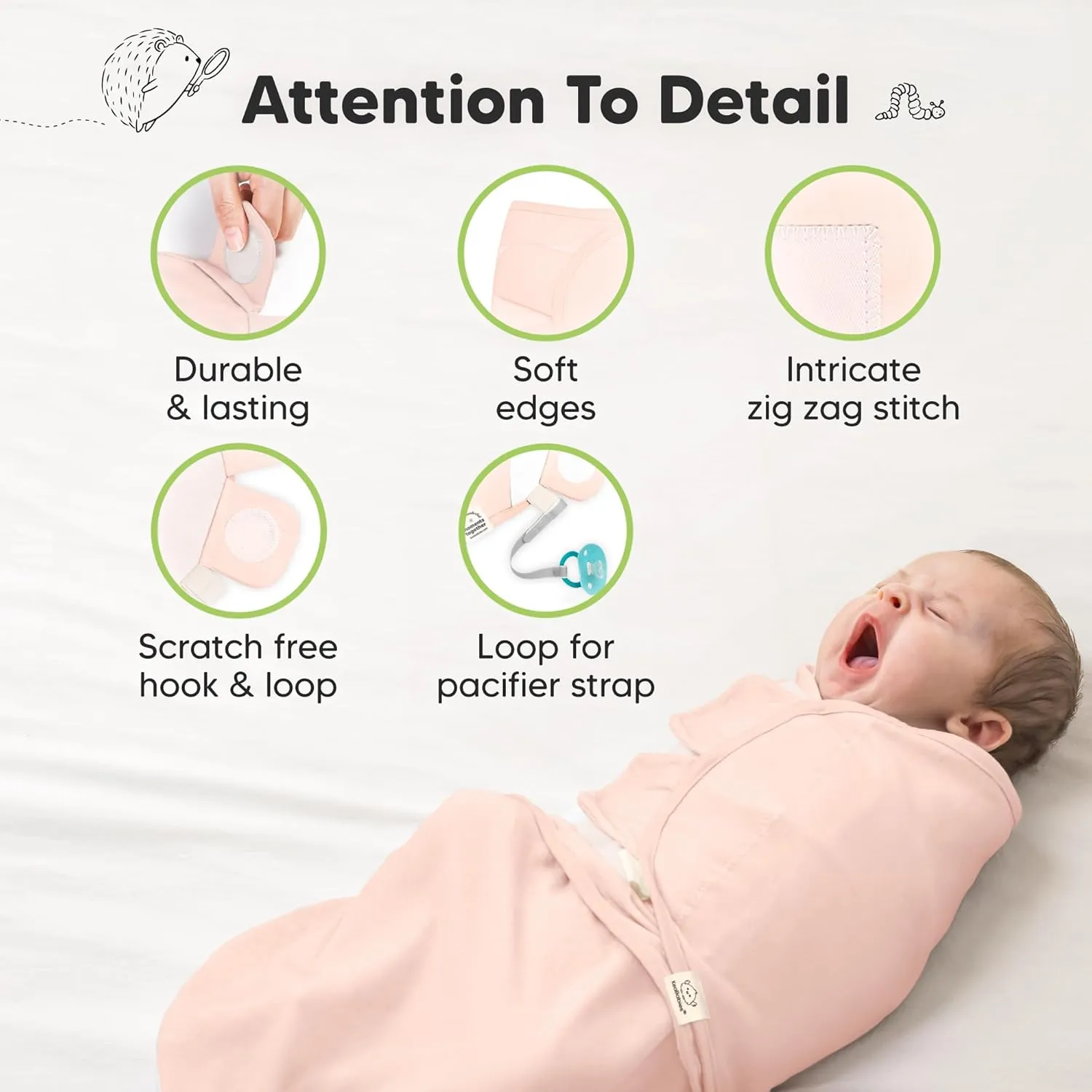 3-Pack Organic Baby Swaddle Sleep Sacks - Swaddles for Newborns, Infant 0-3 Months, Baby Girls, Boys, Soft & Snug Newborn Sleep Sack, Nursery Swaddling Blankets (Angelic)