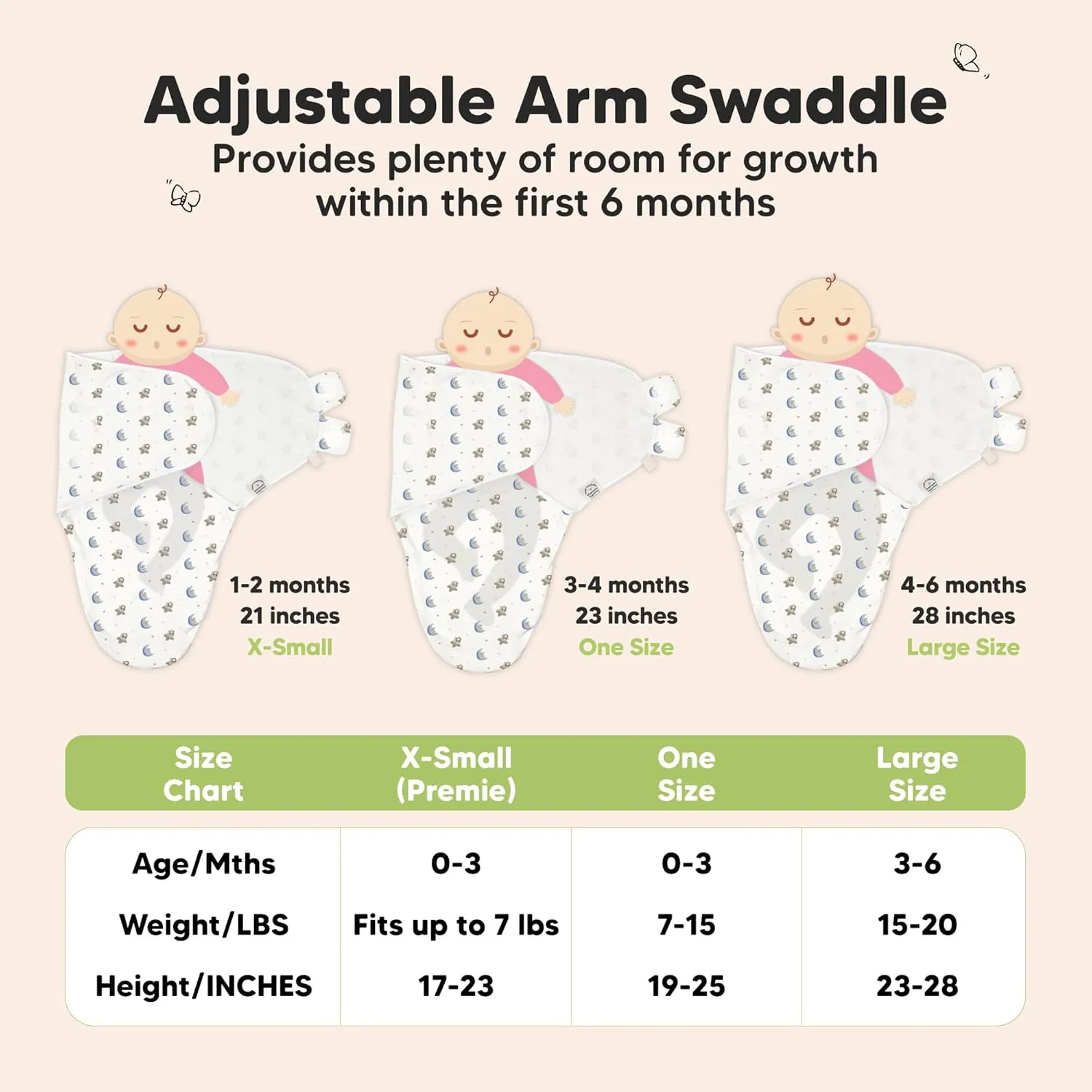 3-Pack Organic Baby Swaddle Sleep Sacks - Swaddles for Newborns, Infant 0-3 Months, Baby Girls, Boys, Soft & Snug Newborn Sleep Sack, Nursery Swaddling Blankets (Cosmo)