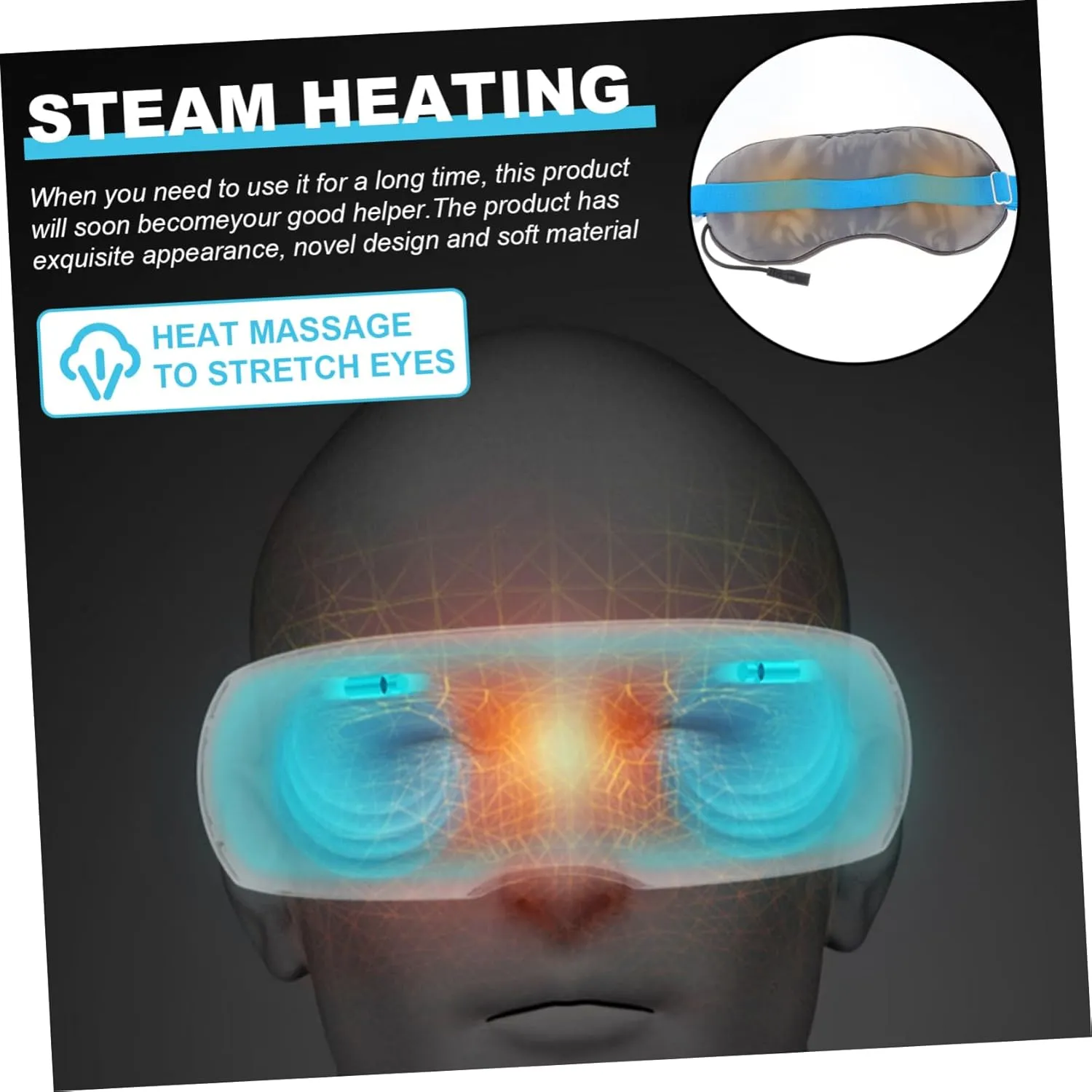 3 pcs USB Steaming Sleep Eye Mask Comfortable Night Eyeshade for Travel Yoga and Naps Soft for Blocking Light and Enhancing Sleep Quality