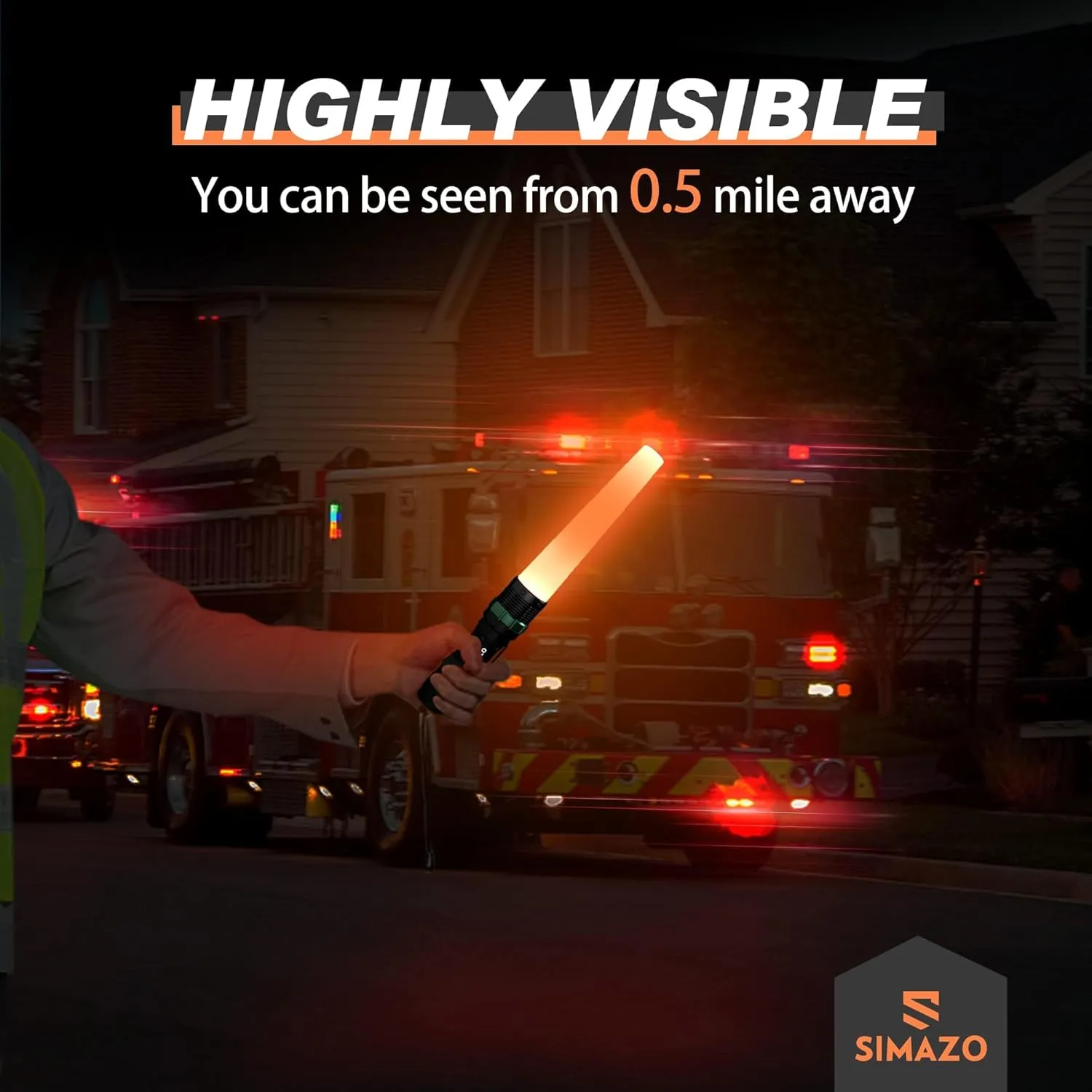 4 Pack 11 Inch Rechargeable Traffic Wand, Small Traffic Flashlight Wand with 1 Charger & 4 Battery, Led Flashlight Baton with 5 Flashing Modes for Air Marshaling, Traffic Control