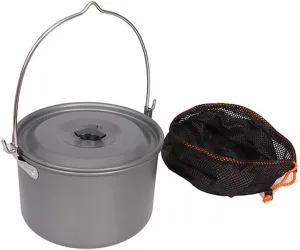 4.2L Aluminum Alloy Camping Hanging Pot Cooking Pot Campfire Pot Outdoor Cookware for Camping Hiking Picnic Travel
