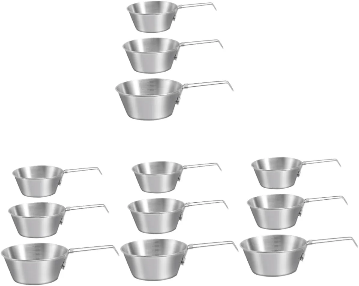 4sets Stainless Steel Camping Bowl Collapsible Mixing Bowl for Camping Hiking Portable Dish Set 3pcs*4