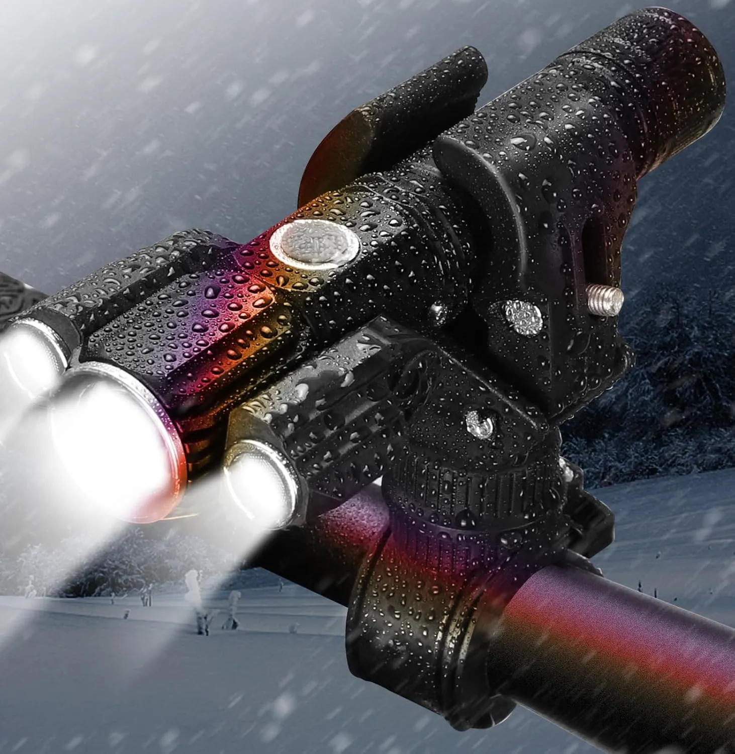 5 Adjustable Mode Flashlight Brightness Flash Light for Outdoor, 4 Different Modes Helmet Lights Bike Rear Light, IPX6 Waterproof, USB Rechargeable