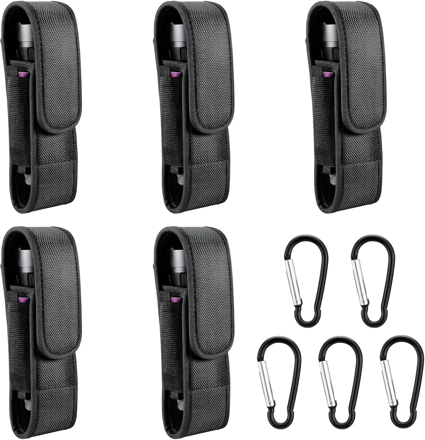 5-Pack Flashlight holster T310 tactical flashlight holster suitable for flashlights with a length of 6"-6.7" or a diameter of 40mm, to a length of 170 mm. Adjustable thick and durable flashlight Pouch