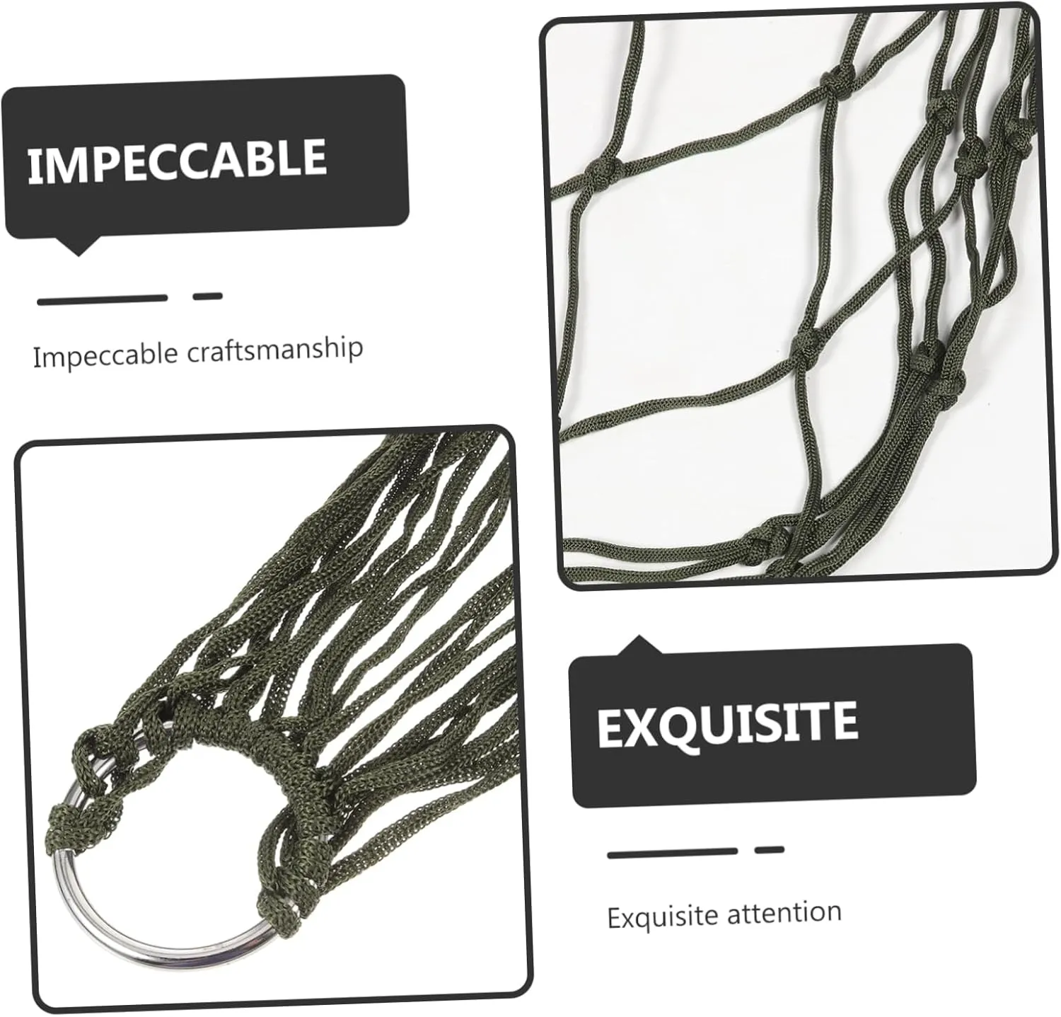 5 Sets Multi-Person Camping Hammock Rain Fly Accessory Kit Sturdy Nylon Breathable Mesh